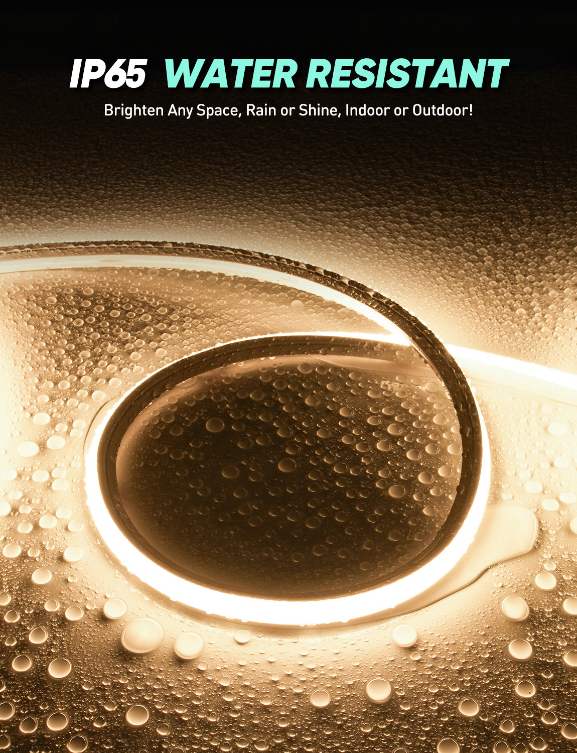 GZBtech 120V LED Neon Rope Lights, 3D Top & Side Free Bend 2800K Warm White Neon Strip, 122+LM/FT Diver-Free IP65 Rope Lighting for Indoor Outdoor Decoration