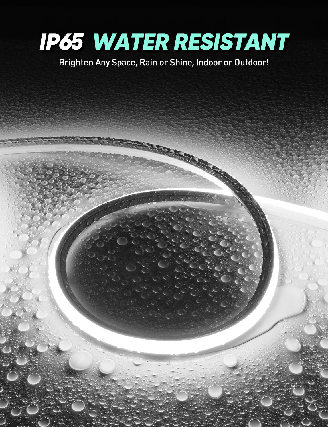 GZBtech 120V LED Neon Rope Lights, 3D Top & Side Free Bend 6000K Cool White Neon Strip, 122+LM/FT Diver-Free IP65 Rope Lighting for Indoor Outdoor Decoration.