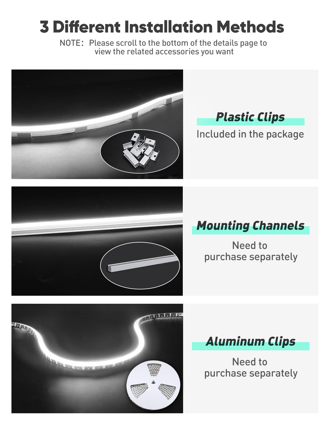 GZBtech 120V LED Neon Rope Lights, 3D Top & Side Free Bend 6000K Cool White Neon Strip, 122+LM/FT Diver-Free IP65 Rope Lighting for Indoor Outdoor Decoration.