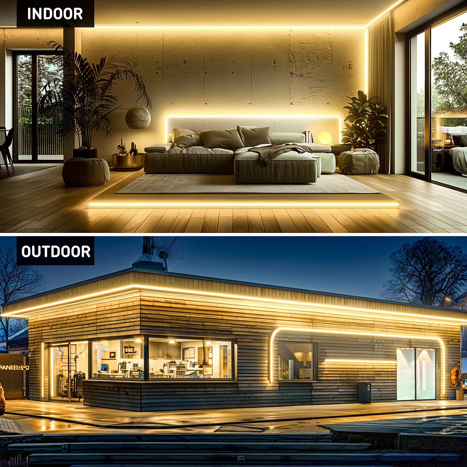 GZBtech ETL listed Silicone COB Neon Rope Light 2800K Super Bright warm White Waterproof Cob Led Strip Light, 120V Flexible Cuttable Dimmable LED Rope Lighting for Indoor Outdoor Home Commercial.