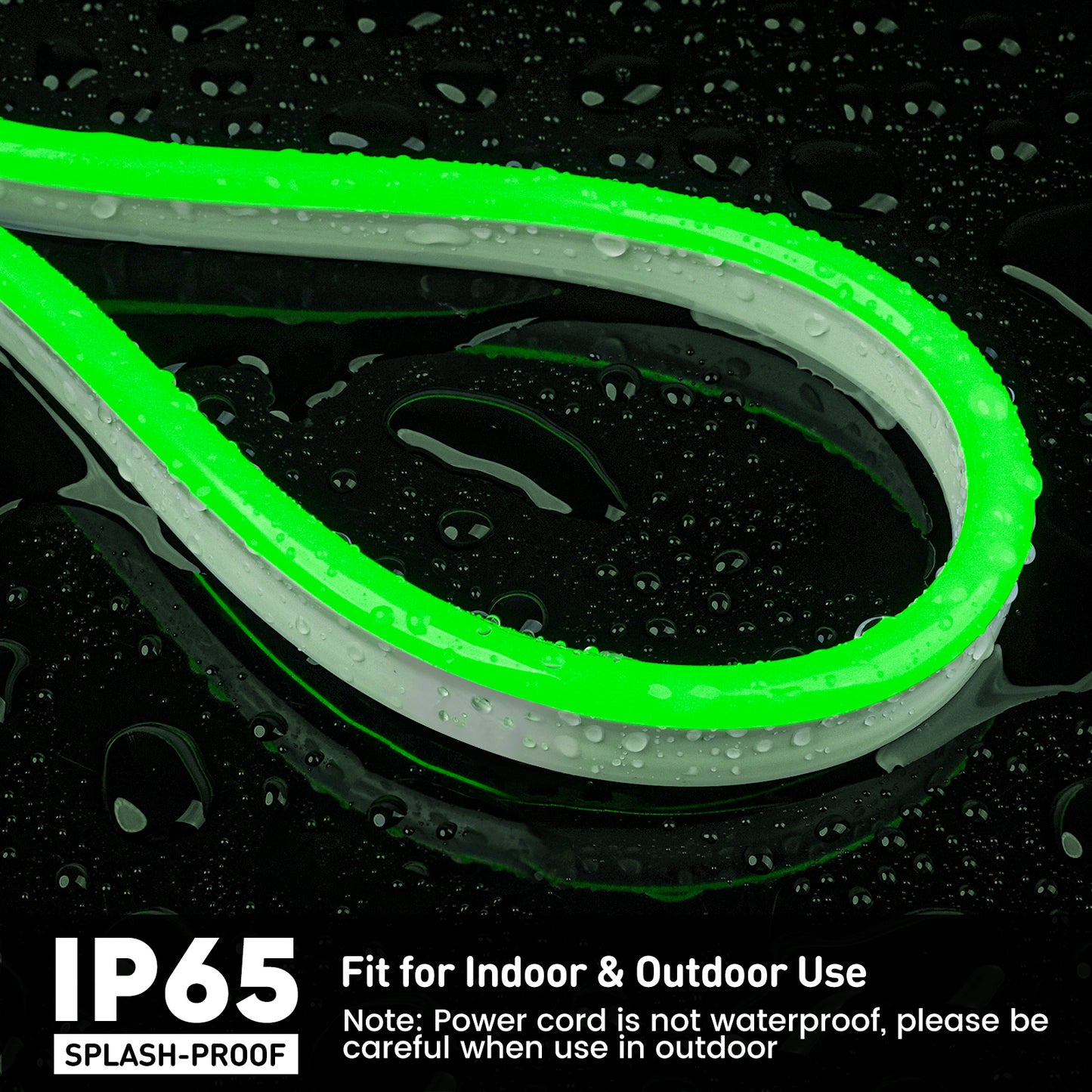 120V ETL Listed Flexible Green Neon Rope Light Save Energy, IP65 waterprooof, cuttable