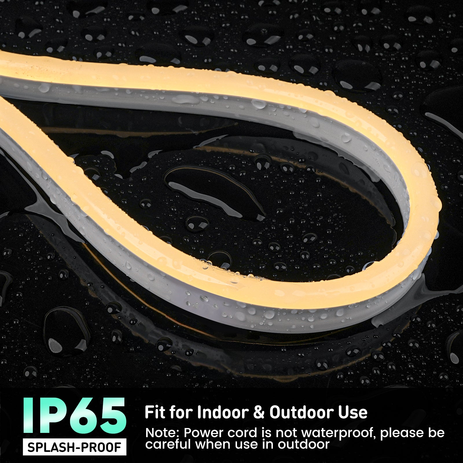 GZBtech Flexible LED Neon Rope Lights warm white 2600K, Waterproof Neon Strip Light, 120 LEDs/M Cuttable Connectable Neon Lighting for Indoor Outdoor Home Decor/Commercial Building Use.