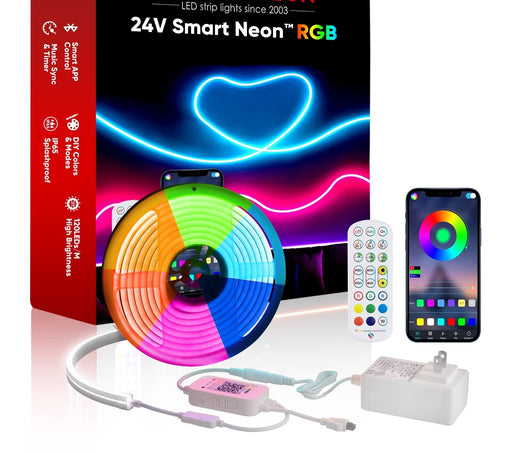 24V Smart Neon Rope Lights RGB Remote APP Control