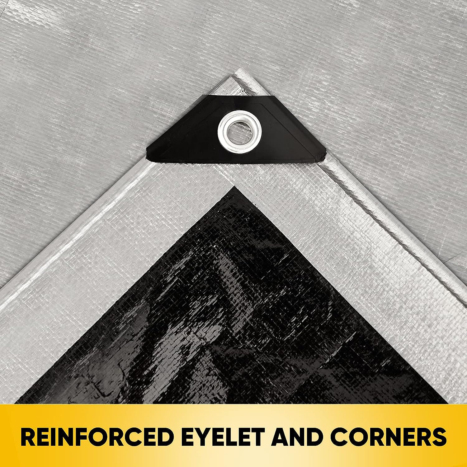 GZBtech 10 Mil Heavy Duty Tarp Large Tarp 12 Sizes, Waterproof Thick Silver black Tarpaulin Cover for Outdoor Garden Use, UV Resistant, Tear Proof Poly Tarps.