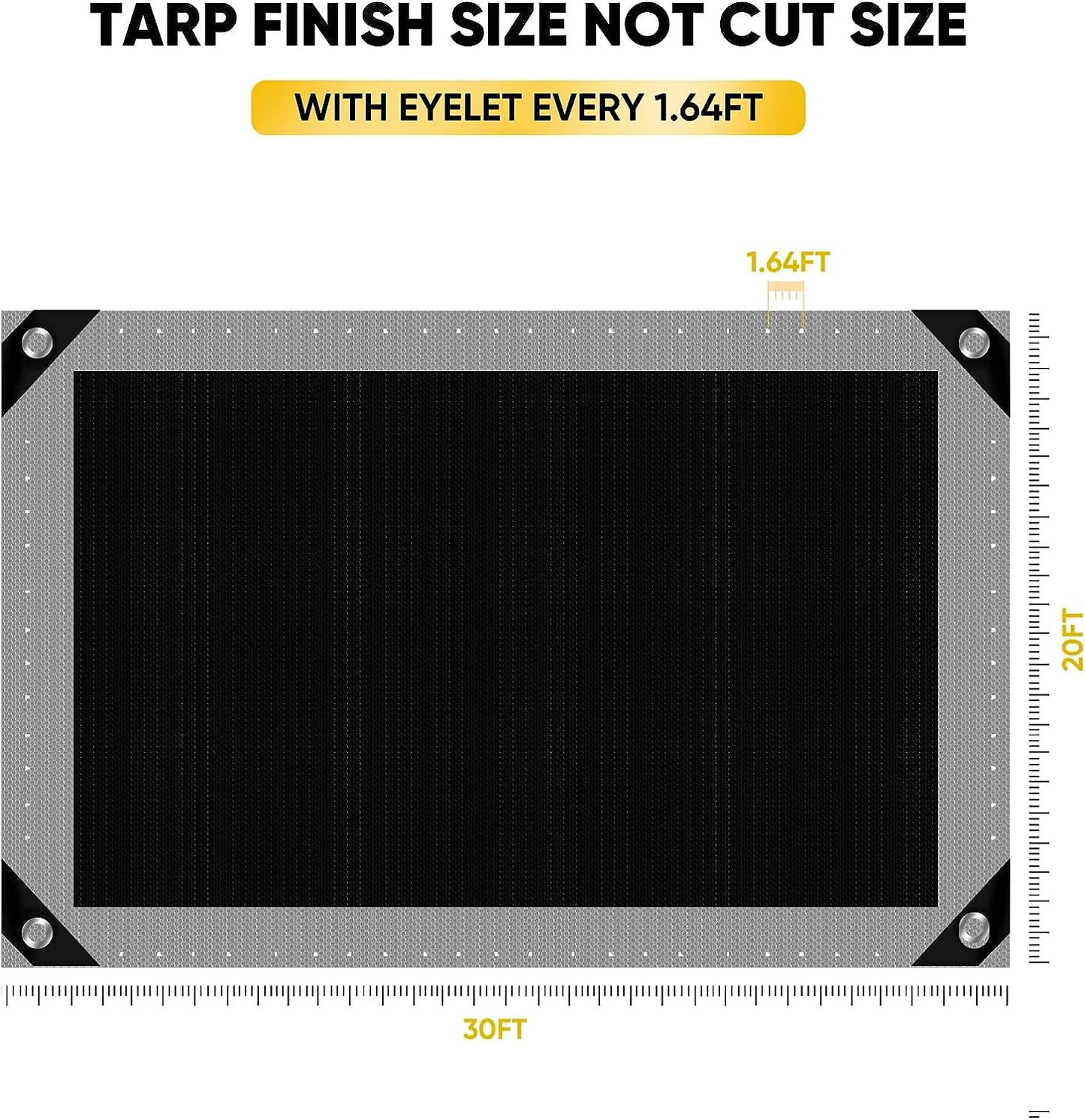 GZBtech 10 Mil Heavy Duty Tarp Large Tarp 12 Sizes, Waterproof Thick Silver black Tarpaulin Cover for Outdoor Garden Use, UV Resistant, Tear Proof Poly Tarps.