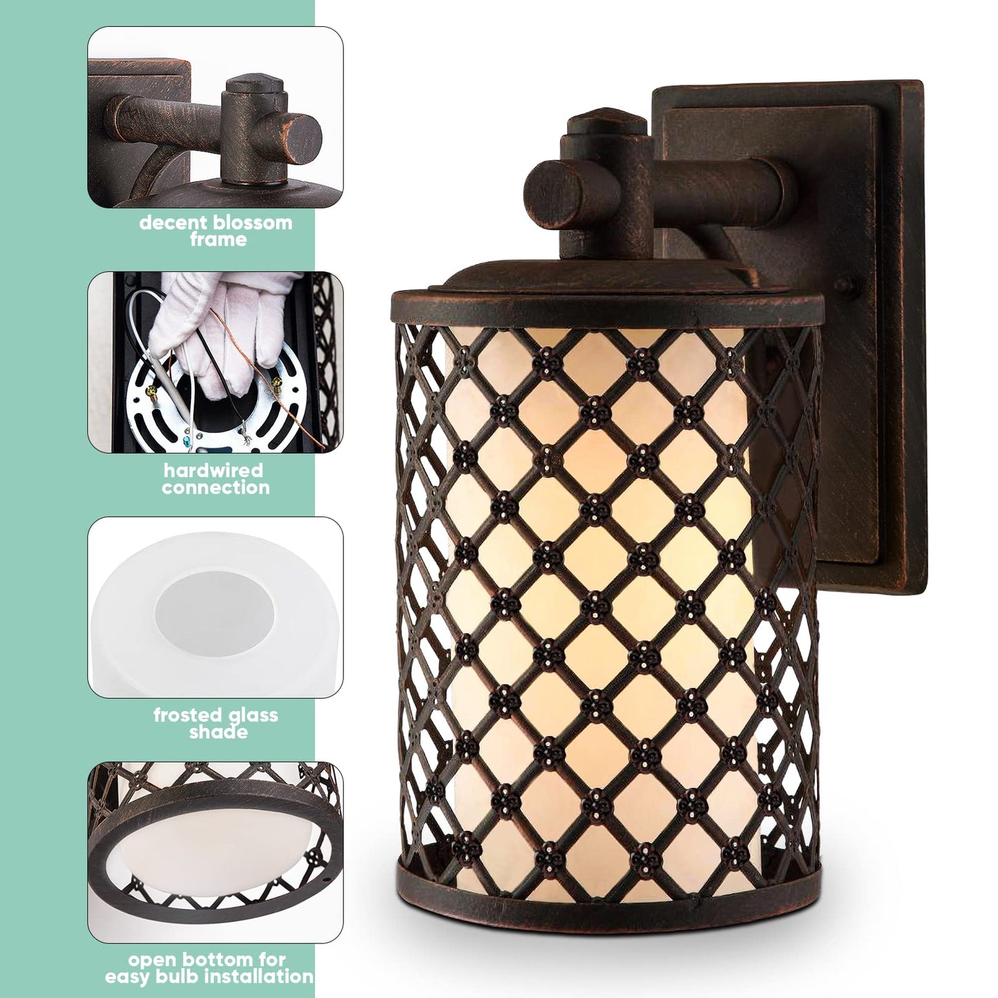 Oil Rubbed Bronze Finish Outdoor Wall Lantern