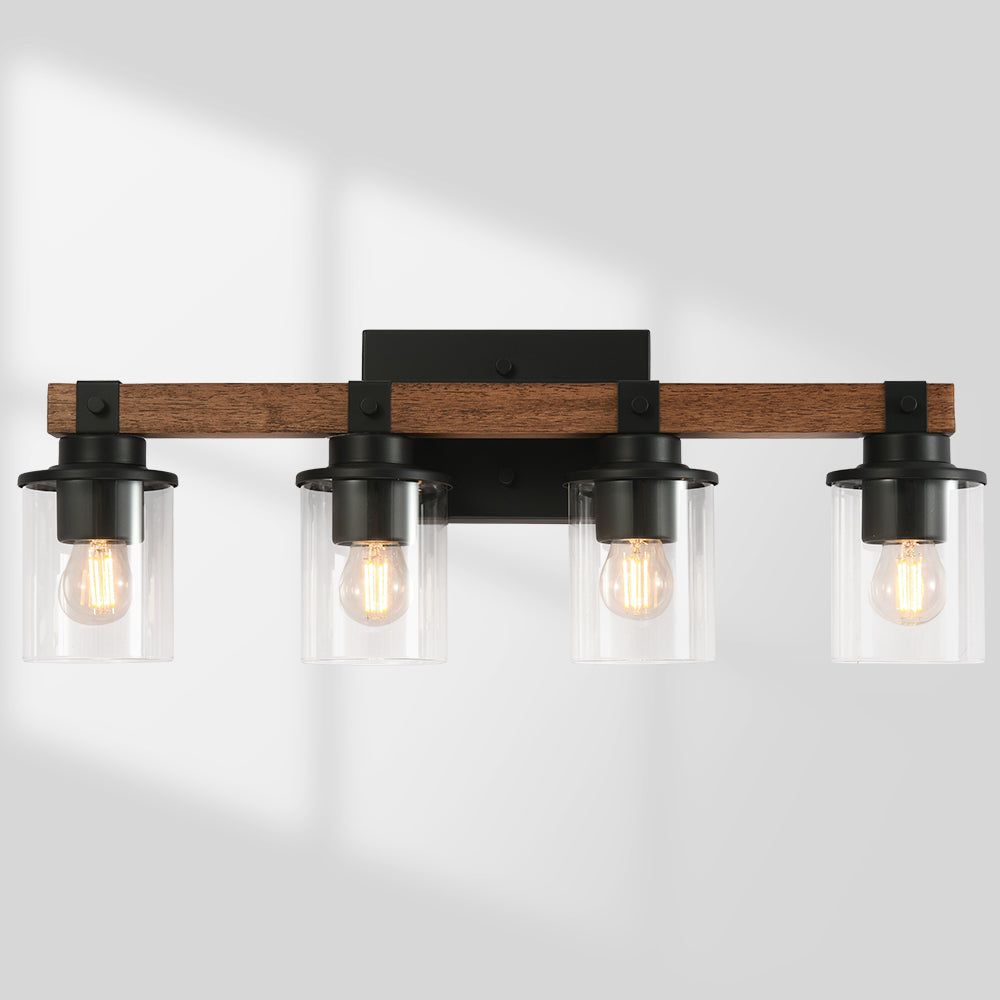 Wood Vanity Light Fixture 3 Lights/4 Lights