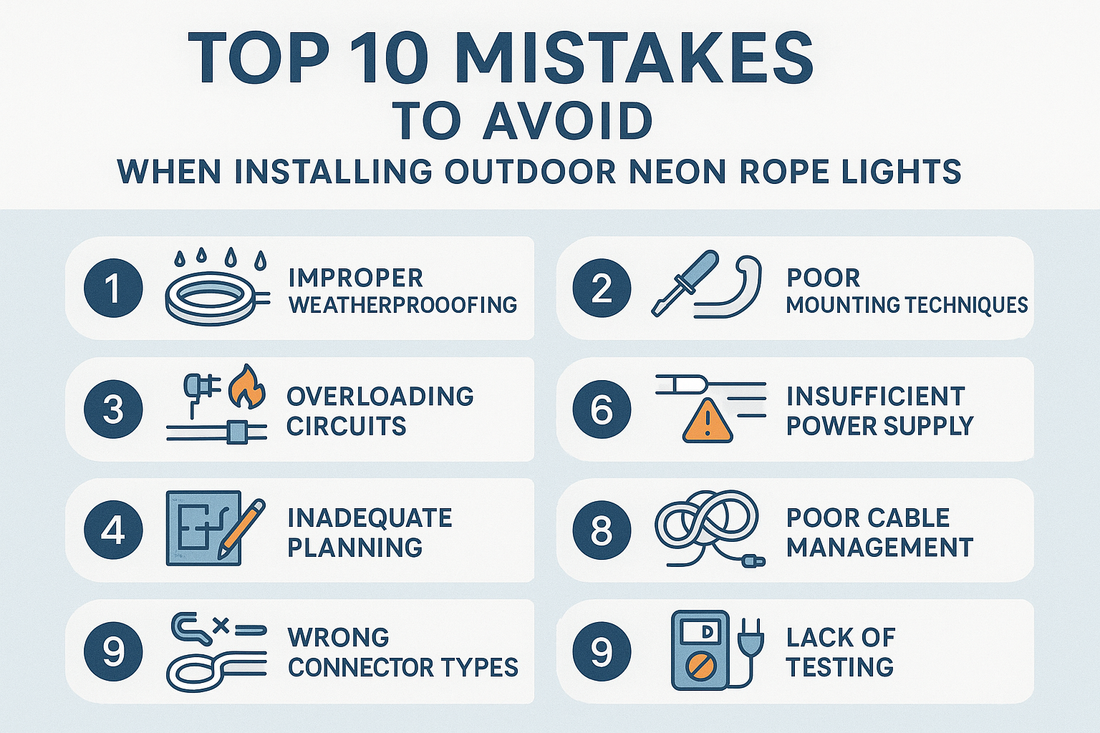 Top 10 Mistakes to Avoid When Installing Outdoor Neon Rope Lights