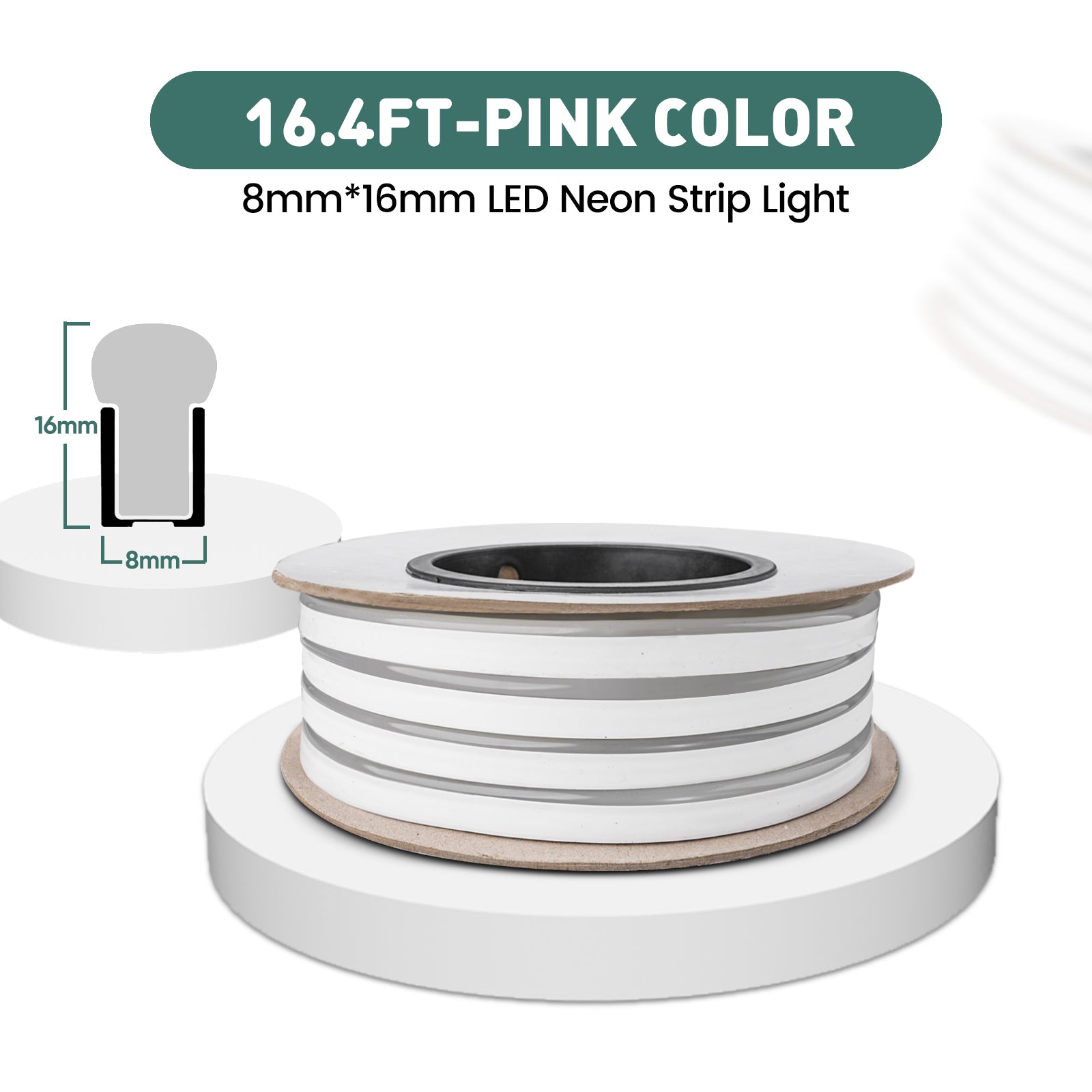 GZBtech 120V Flexible Pink LED Neon Rope Light