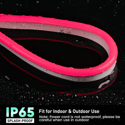 GZBtech Flexible Red LED Rope Light, Waterproof Neon Strip Light, 120 LEDs/M Cuttable Connectable Red Neon Lighting for Indoor Outdoor Home Decor/Commercial Building Use.