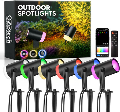 24V Smart RGB+CCT Landscape Spotlights - App & Voice Control, IP65