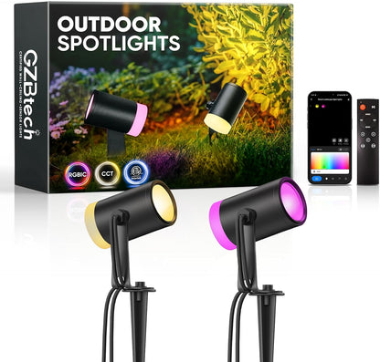 24V Smart RGB+CCT Landscape Spotlights - App & Voice Control, IP65