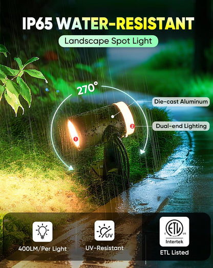 24V Smart RGB+CCT Landscape Spotlights - App & Voice Control, IP65