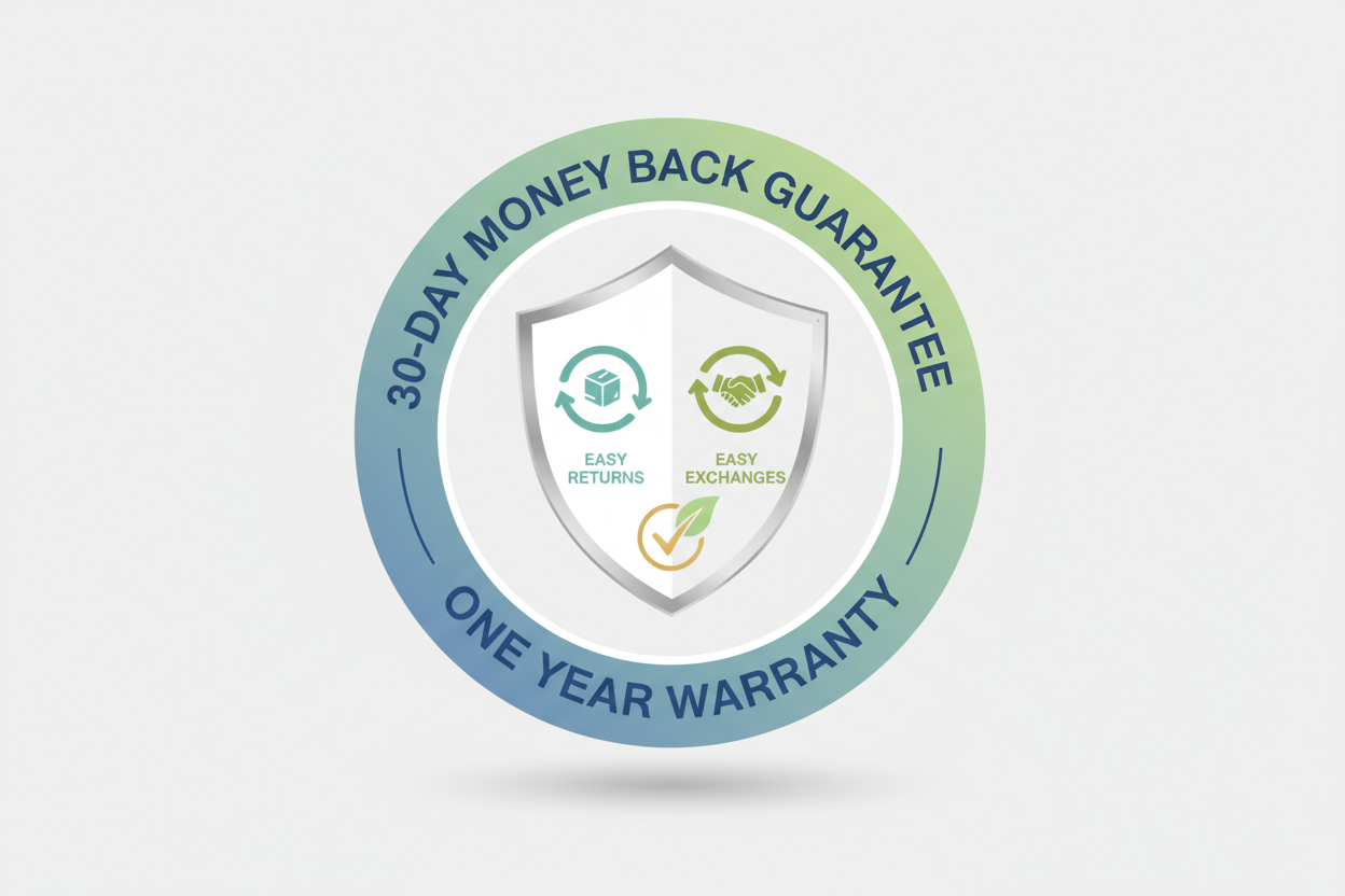30-Day money back guarantee/One Year Warranty: 30-day easy return and exchange policy for your peace of mind.