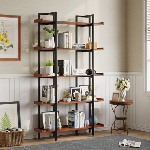 Open Bookshelf, 5 Tier Large Bookcase 70 Inches High