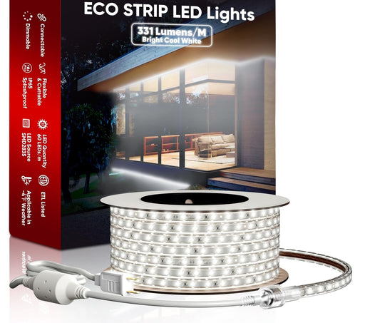 120V ECO LED Strip Lights, Cold-Resistant Waterproof 331 LMNs/M 82FT