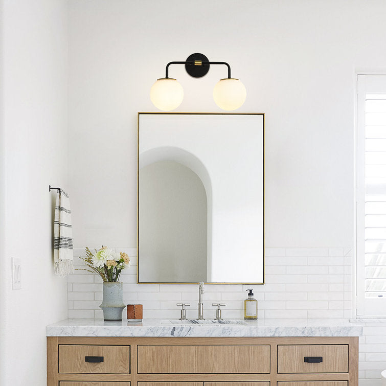 Bathroom Vanity Light Black and Gold 2-Lights