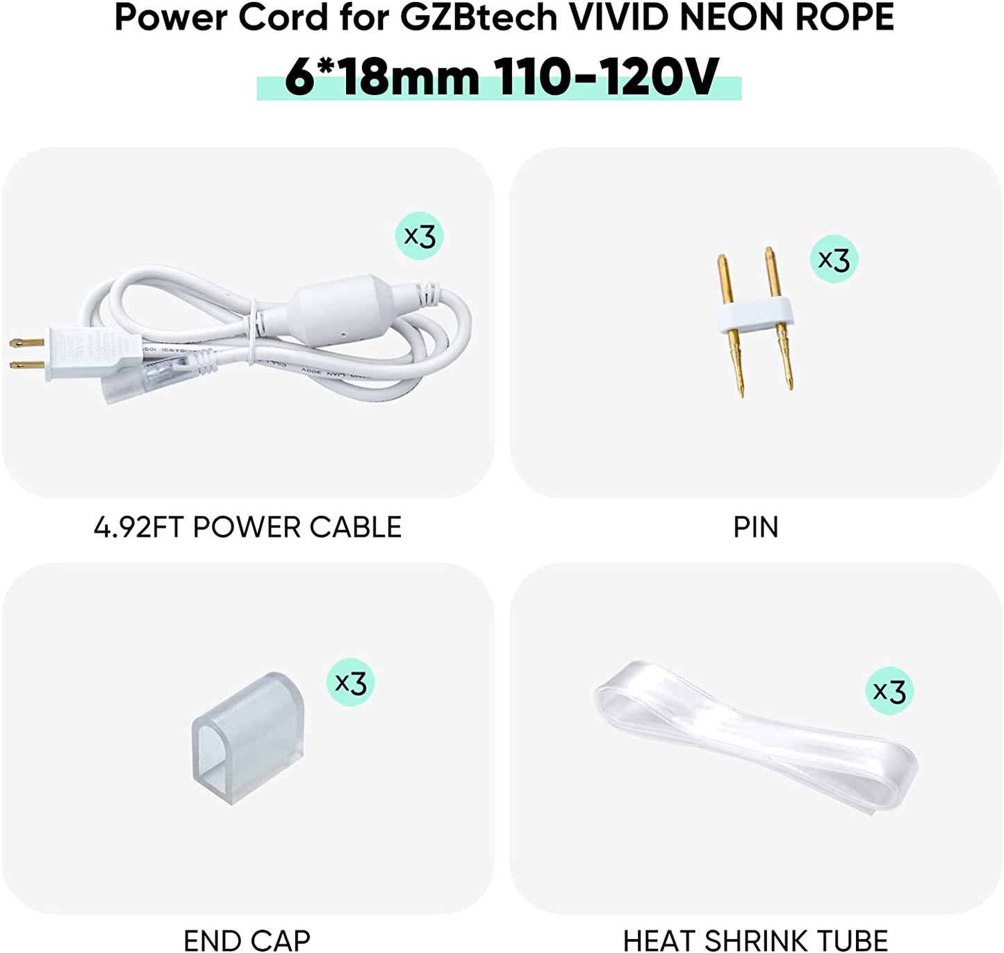 Extra accessories for 110V 8*16mm Vivid Single color Neon Rope Light