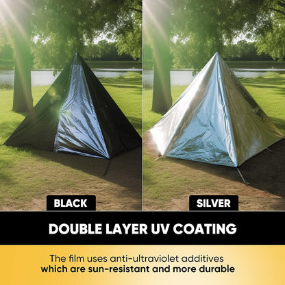 GZBtech 10 Mil Heavy Duty Tarp Large Tarp 12 Sizes, Waterproof Thick Silver black Tarpaulin Cover for Outdoor Garden Use, UV Resistant, Tear Proof Poly Tarps.