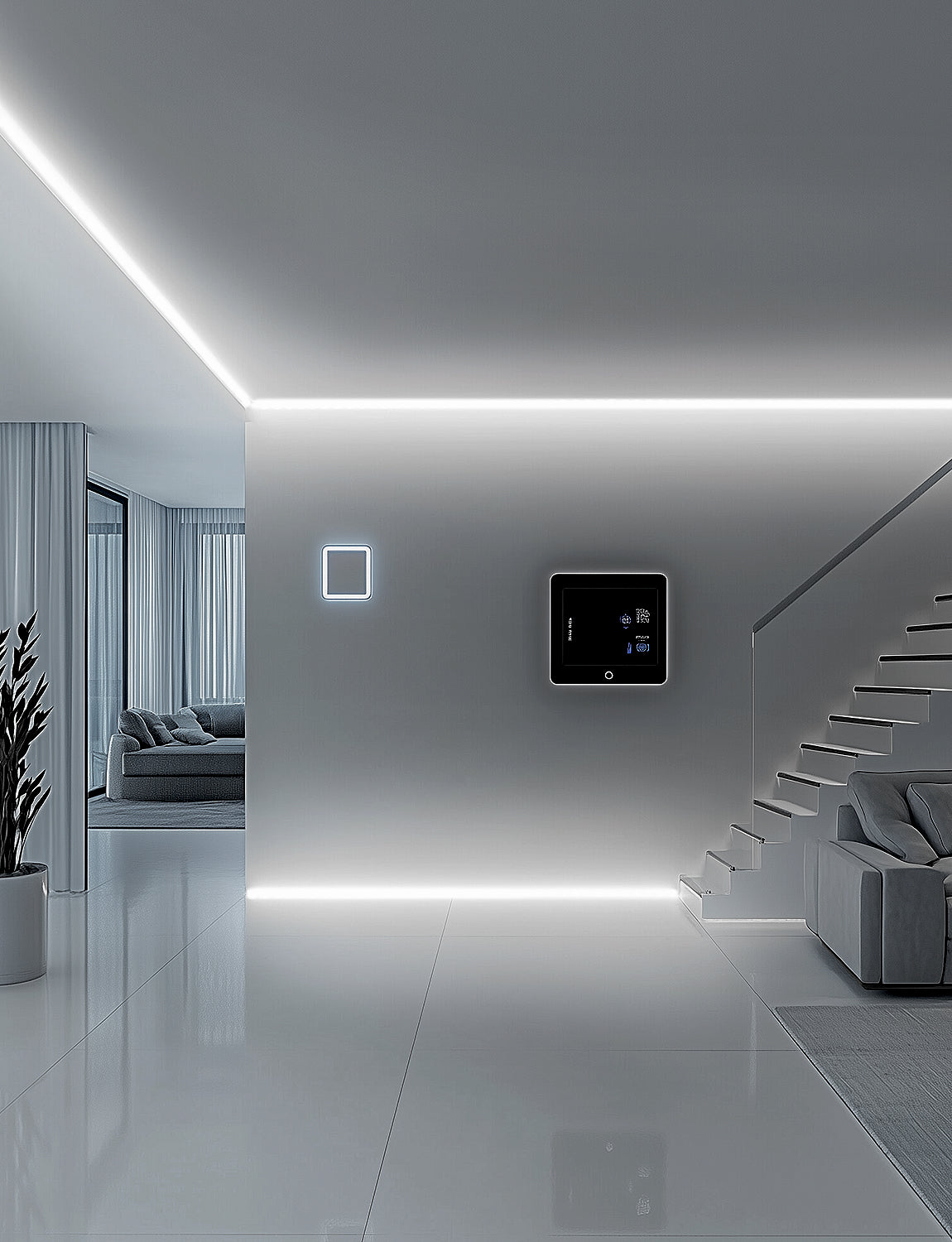 GZBtech AC 110-120V LED Strip Lighting, 16ft to 132ft 6000K Cool White IP65 Waterproof Outdoor Strip Lights, 60LEDs/M SMD2835 Cuttable &amp; Connectable LED Rope Light for Indoor Bedroom Outside Exterior.