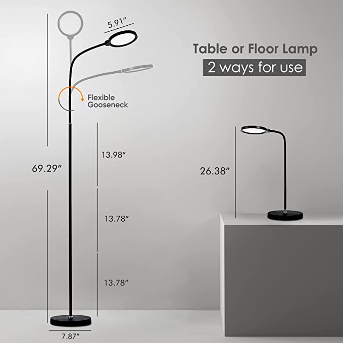 Table Lamp 2-in-1 Floor Lamp 12W-3