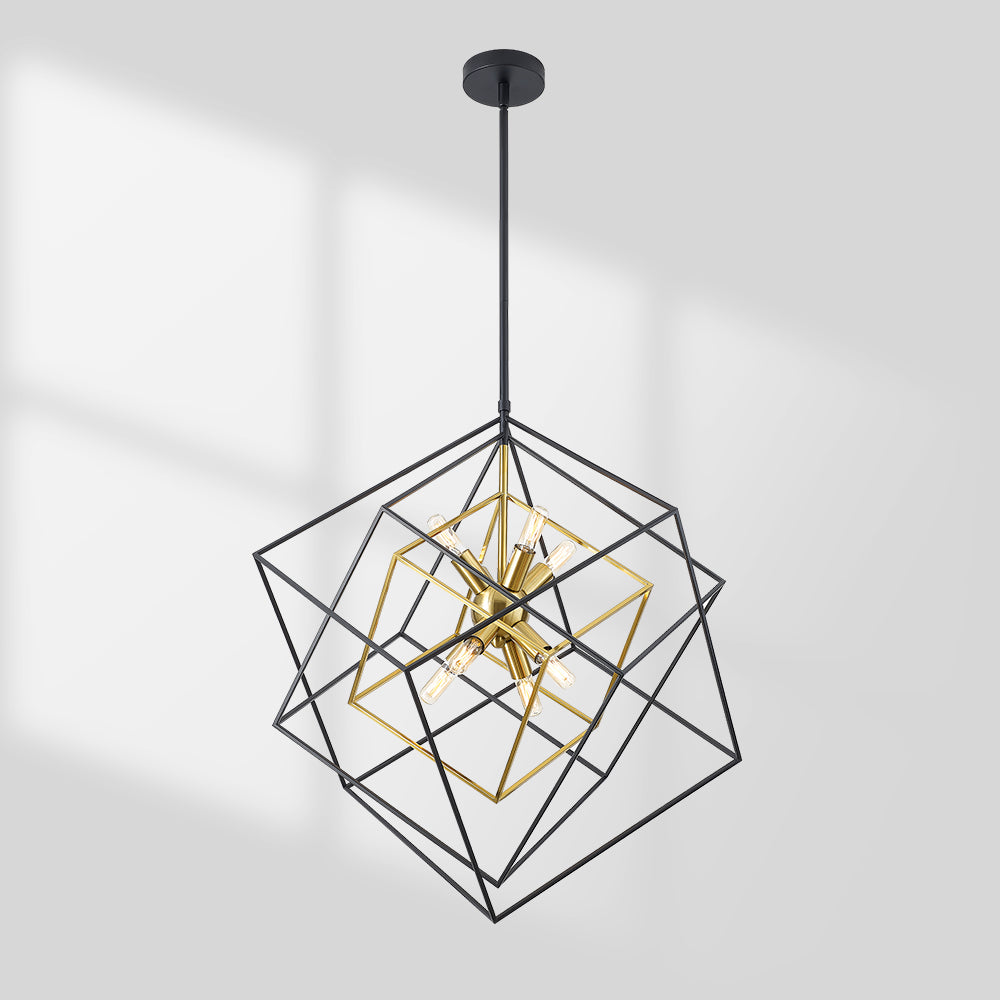 New Gold Modern Geometric Chandelier 8 Lights GZBtech