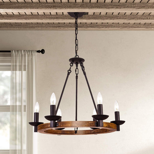 GZBtech Wagon Wheel Chandelier