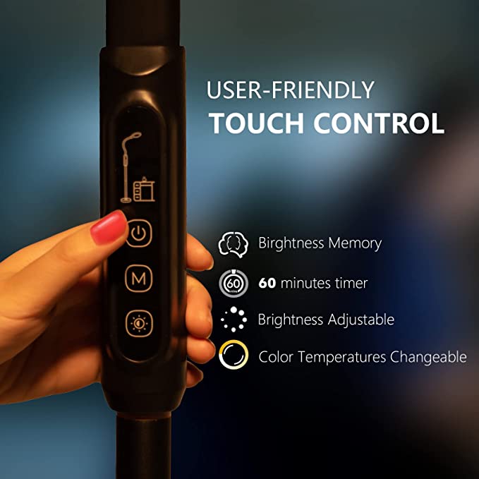 Touch Control Led Floor Lamp 360° Gooseneck 18W--2