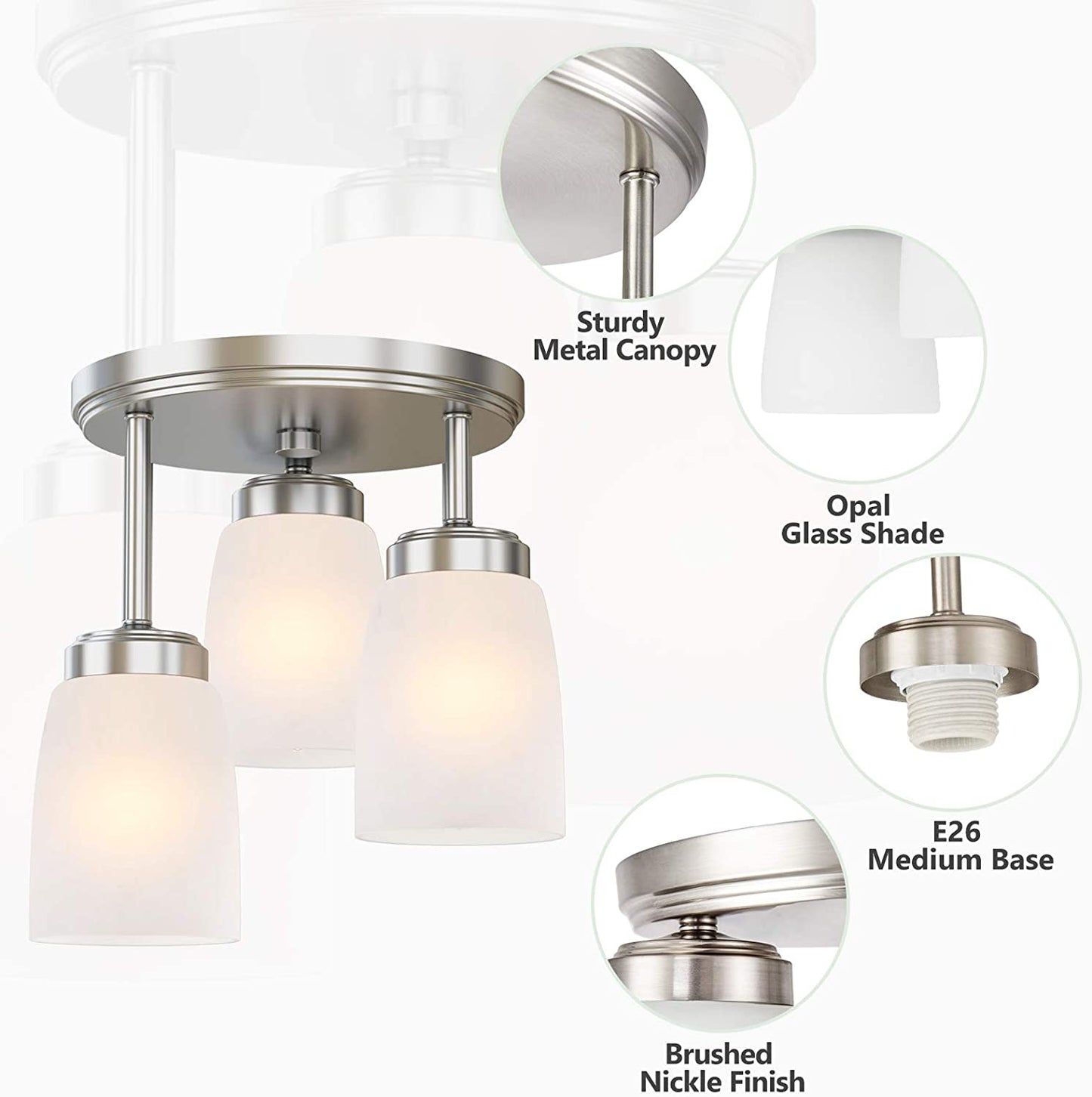 GZBtech Semi Flush Mount Ceiling Light-3