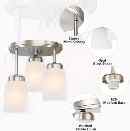GZBtech Semi Flush Mount Ceiling Light-3