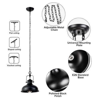  GZBtech  black-dome-pendant-light-4