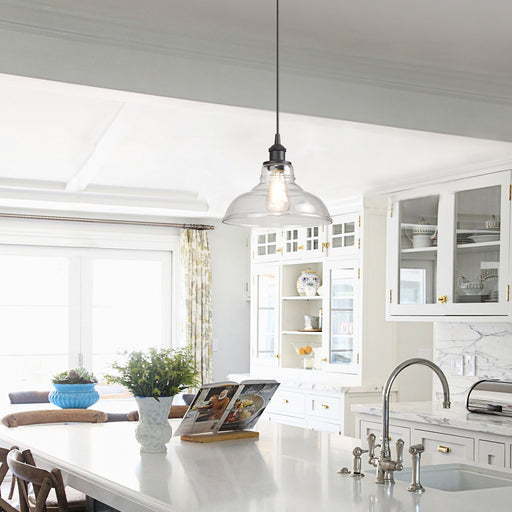 Single Clear Glass Dome Pendant Light
