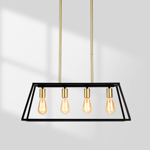 Kitchen Island Linear Pendant Light Gold 4-Lights-1